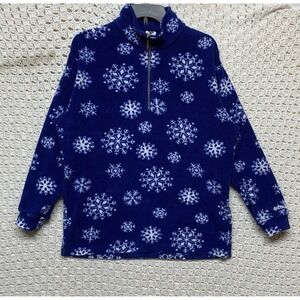 Columbia Jacket Women's‎ Sz M Blues Snow White Fleece Spring Full Zip Pockets